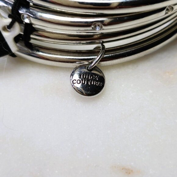 NWT Juicy Couture Silver Bangle Bracelet Set - Picture 4 of 5
